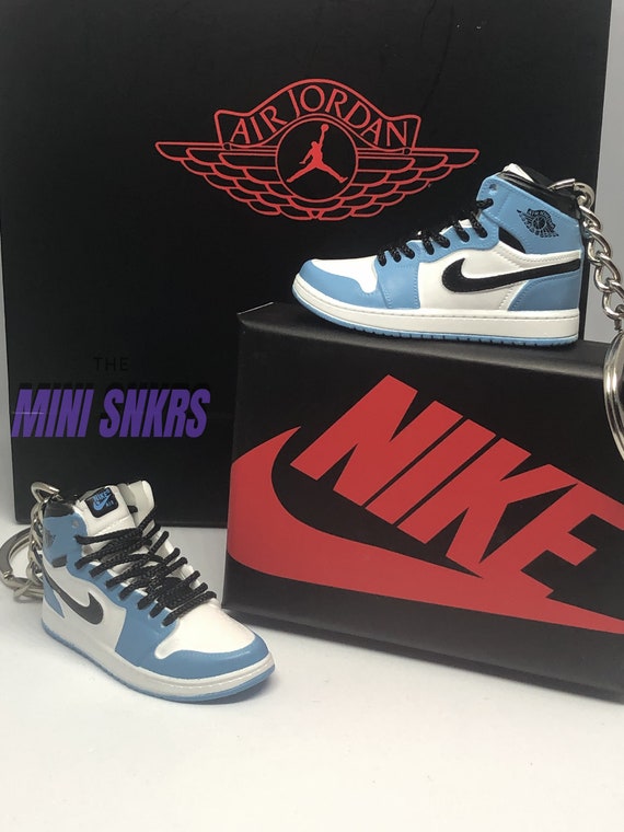 Mini Jordan 1 Keyring Keychain Nike Air University Blue Black | Etsy  Australia