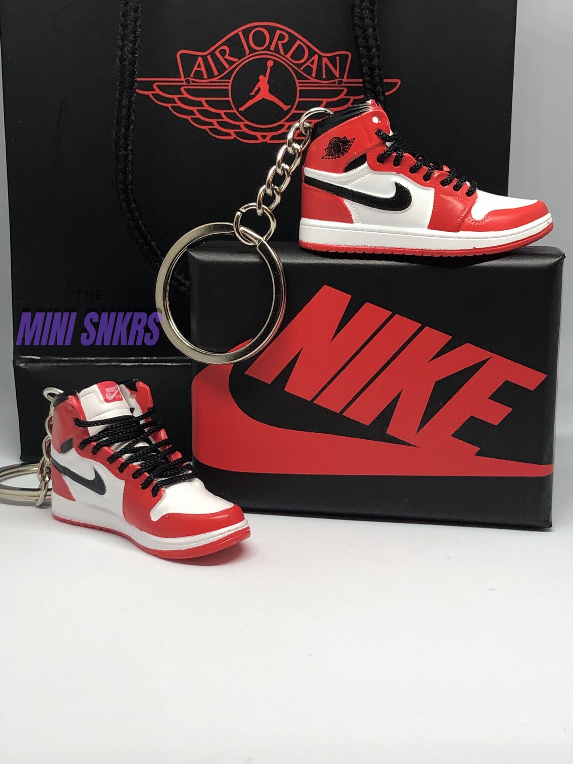 Mini Jordan 1 Keyring Keychain Nike Air Chicago 3D Mini Shoe Etsy