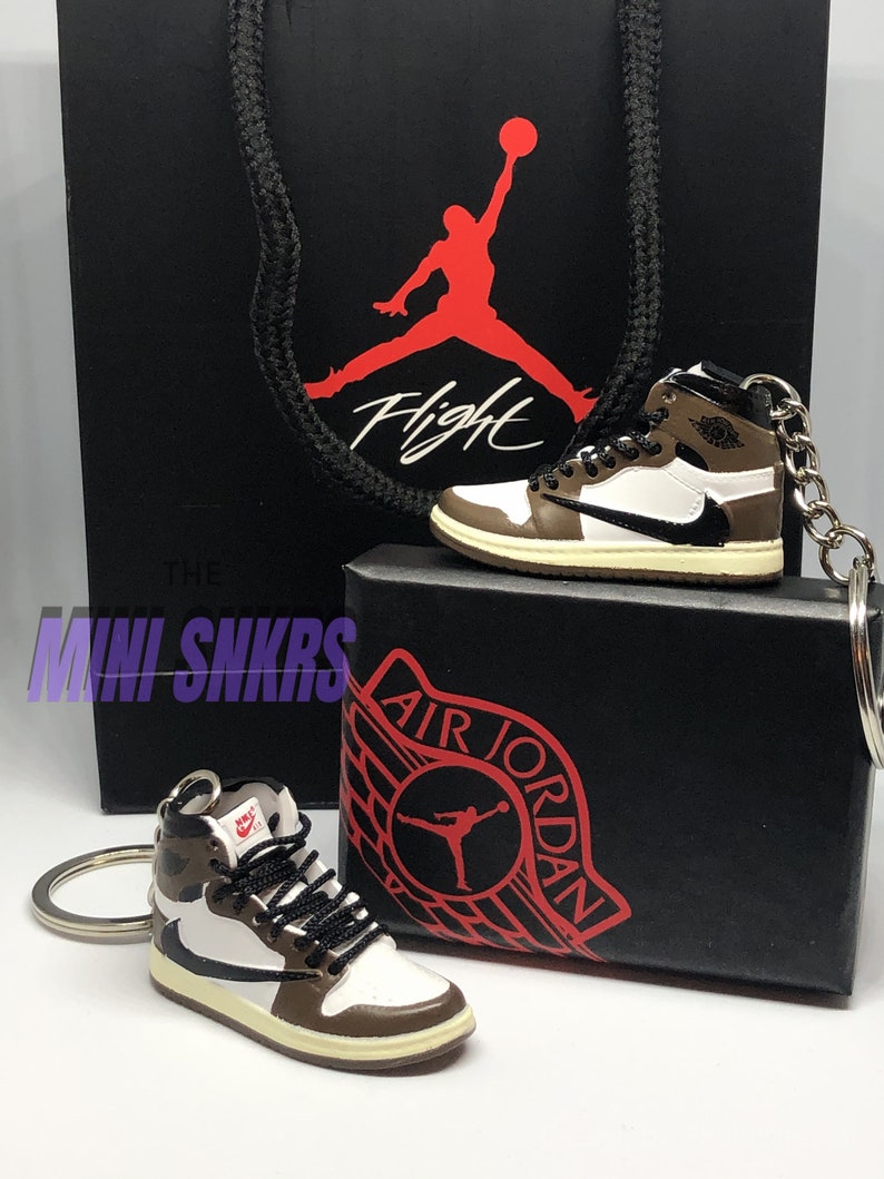 Mini Jordan 1 Keyring Keychain Nike Air Tavis Scott B. 3D Mini Etsy