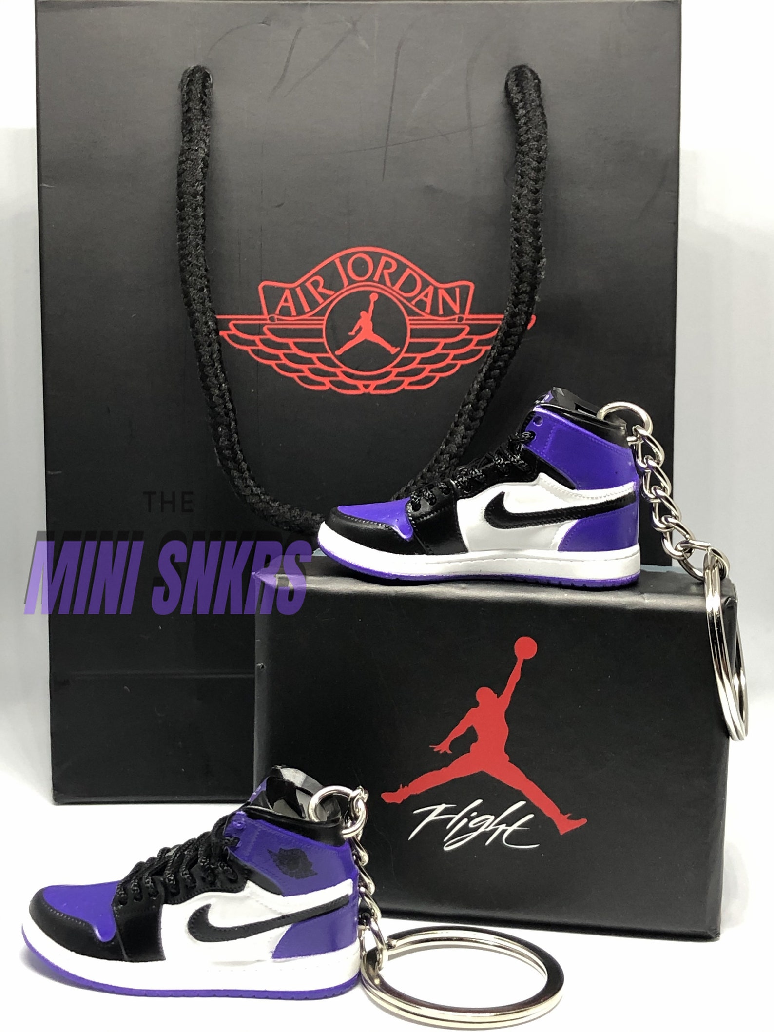 Mini Jordan 1 Keyring Keychain Nike Air Court Purple 3D Mini Etsy UK
