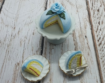 Handmade Miniature Swedish Princess Cake – 1:12 Scale Dollhouse Food