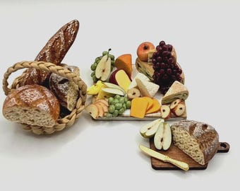 Artisan Cheeseboard Bread Selection – Dolls House Miniature Food 1:12 Scale