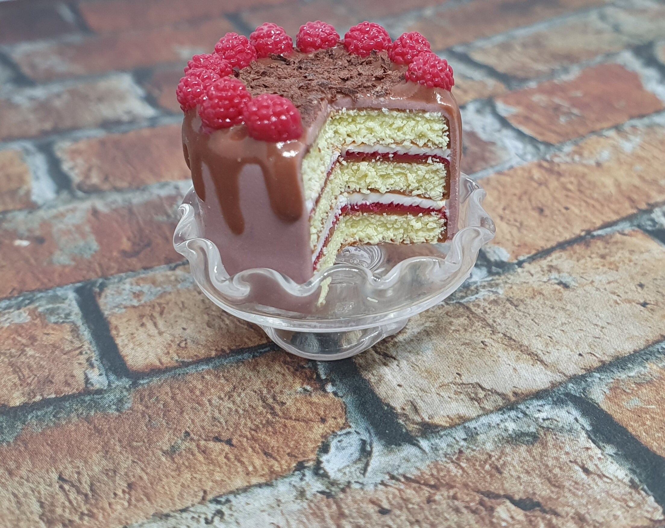 Miniature Raspberry Drip Cake Baking Scene Dolls House Etsy