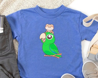 Toddler Size | Cute Puerto Rican Parrot and Coqui Frog Shirt | Puerto Rico Toddler Clothes | Puerto Rican Toddler Gift | Iguaca | Boricua