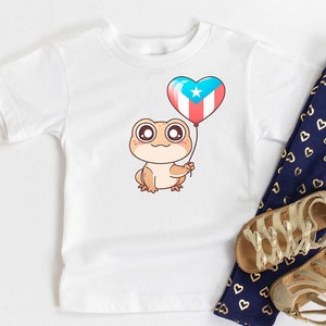 Toddler Size | Cute Puerto Rico Coqui Frog Shirt | Puerto Rican Flag | Puerto Rico Toddler Clothes | Puerto Rico Gift | Gift For Boricua