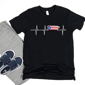 Youth Size | Puerto Rico Island Heartbeat Unisex Shirt | Puerto Rico Youth Shirt | Puerto Rican Kid Shirt |Puerto Rico Gift |Puerto Rico Map