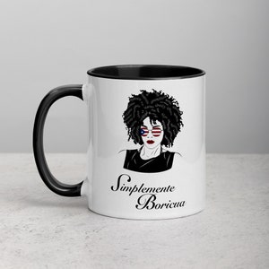 Simplemente Boricua 11oz Mug with Color | Puerto Rico Mug For Women | Puerto Rican Coffee Mug | Cafecito Gift | Puerto Rico Gifts | Taza