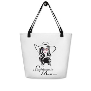Simplemente Boricua 16"x20" Large Tote Bag | Puerto Rico Tote Bag | Bolsa De Mano | Puerto Rico Gift for Women | Gift for Puerto Rican