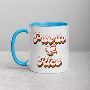 Retro Puerto Rico 11oz Mug With Color | Puerto Rico Coffee Mug | Puerto Rico Gifts | Taza de Cafe | Puerto Rican Coffee | Boricua Coffee Mug