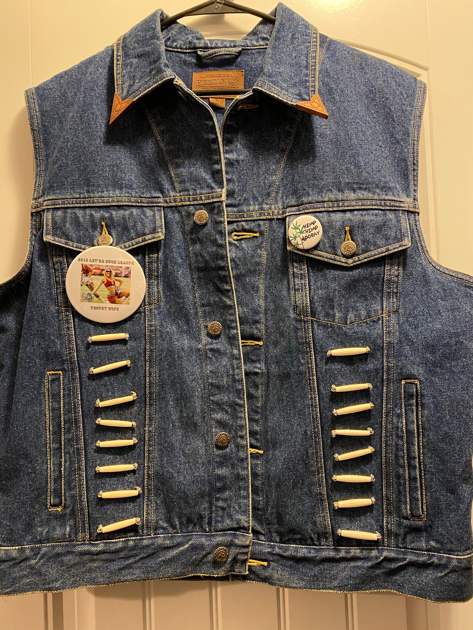 used denim vest
