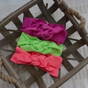 Neon Celtic knot headband, Soft summer headbands , 80s 90s style , fuchsia headbands, mommy and me headbands