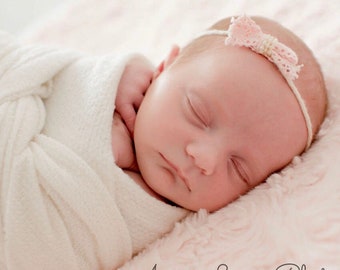 Lace Tieback Headband  |  Newborn headband | Dainty lace headband | Newborn photo headband