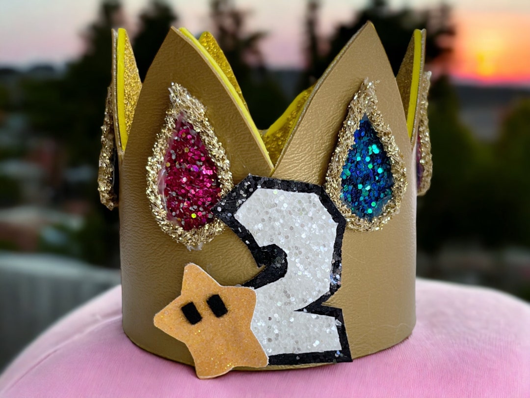 Princess Peach Inspired Crown, Mario Brothers Party Hat, Girls Birthday