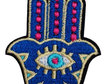 Hamsa Evil Eye Iron On Sewing Patch, Embroidered Patch, Cool Patches, High Quality Patch