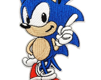 Sonic The Hedgehog Iron On Sewing Patch, Parches geniales, Parche sónico, Rápido, Personajes retro, Parches de videojuegos