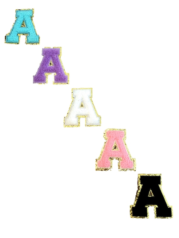 REGULAR Size Chenille Gold Sparkly Iron on Sewing Patch Letters, Alphabet,  Iron on Letters, Chenille Letters, Varsity Letters, A-Z Letters 