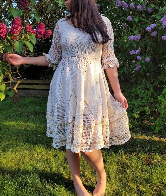 white christmas dresses Capture Magic Crochet Tiered Mini Dress (Off White) · NanaMacs