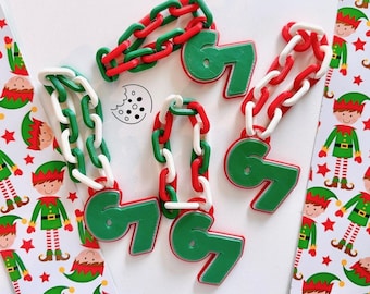 Elf Hype Chain | 67 Christmas Accessory | 3D Printed Elf Necklace