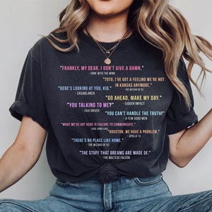 Movie Quotes Tshirt, Iconic Movie T-shirt, Classic Vintage Movie Quotes Shirt, Nostalgic Movie Shirt, Cinematic Nostalgia Movie Shirt