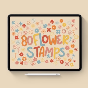 80 Blumenstempel für Procreate, Stempelpinsel, Blumenstempel, Blumenstempel für Procreate