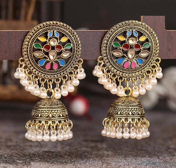 Designer Jhumka earrings for women Party wear earrings Jhumka earrings  fancy big for wedding Traditional Jhumka