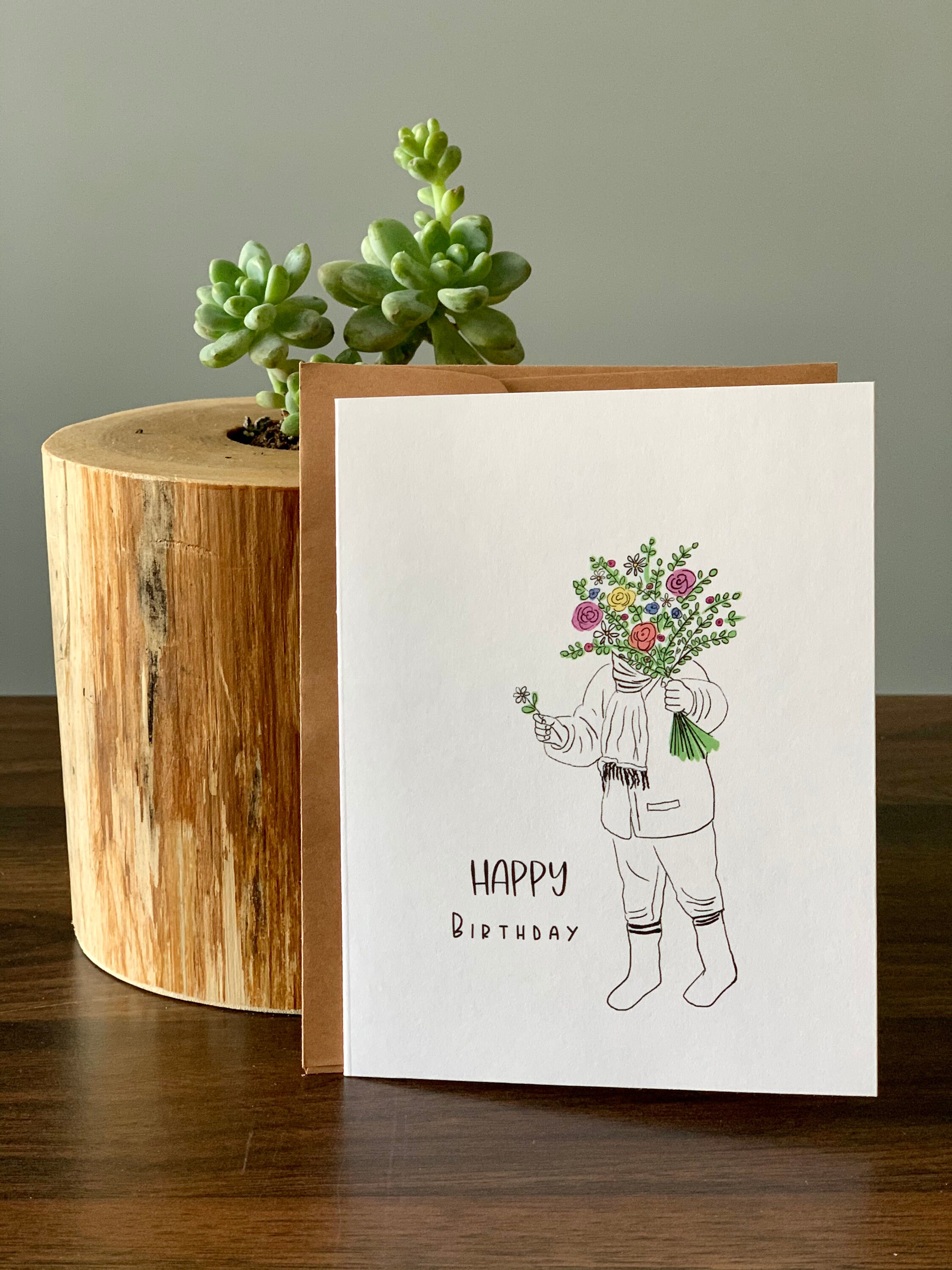 Happy Birthday Card Minimalist Birthday Card Simple Etsy