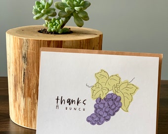 Thanks a Bunch Greeting Card// Thank You Greeting Card// Minimalist Greeting Card//Simple Greeting Card