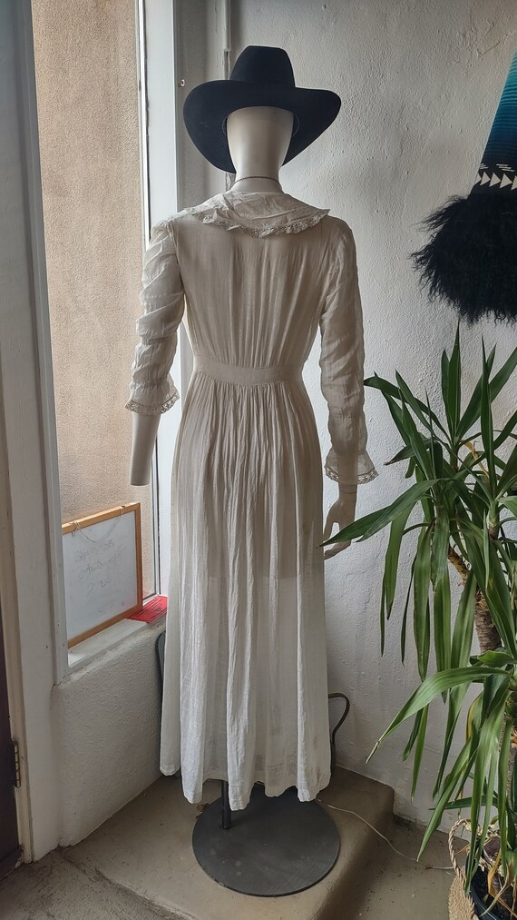Vintage Handmade 1800s Cotton Prairie Dress - image 9