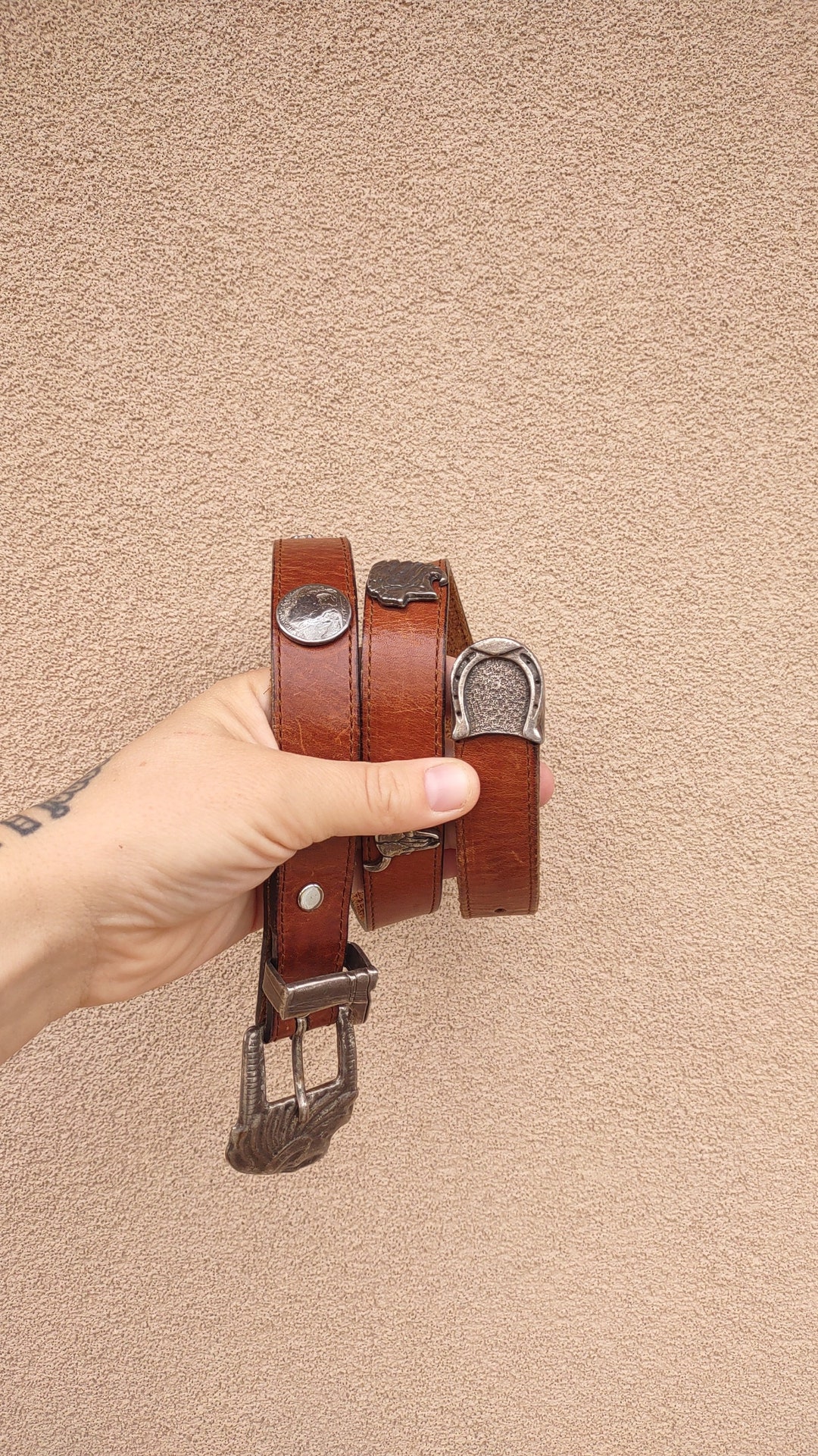 Vintage western leather belt