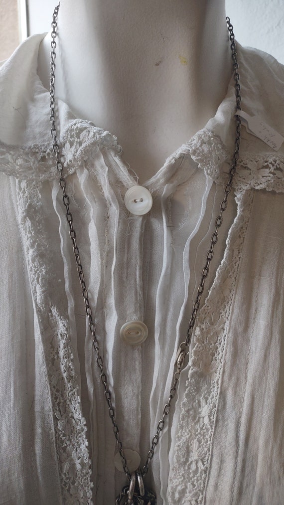 Vintage Handmade 1800s Cotton Prairie Dress - image 8