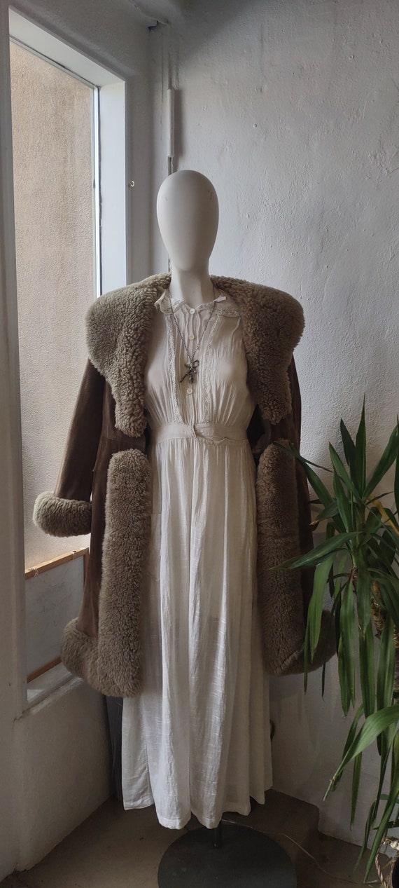 Vintage Genuine Leather and Shearling Coat