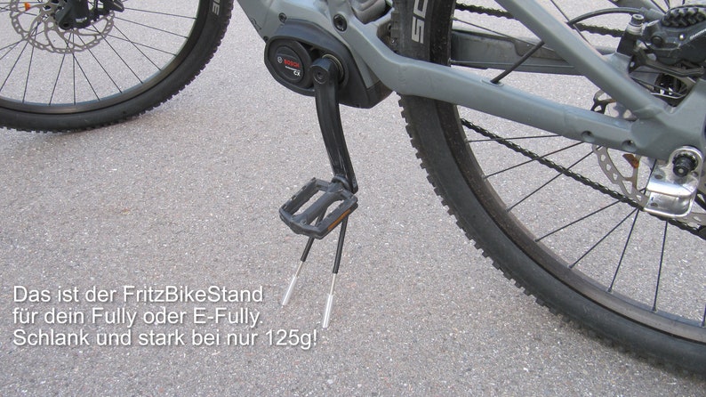 Fahrradständer MTB Fully und E-Fullyständer, Kurbelständer, FritzBikeStand Seitenständer, MTB Fullyständer portable, Fahrradständer Neuheit Bild 1