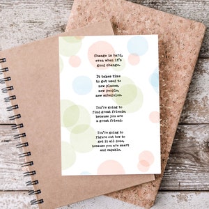 College Encouragement Card, Homesick Card, For Son, For Daughter, College Care Package, Open When Card, Away at College, College Student