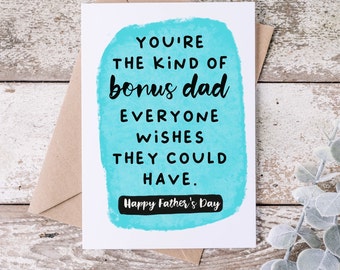 Bonus Dad Father's Day Card, Stepdad Gift