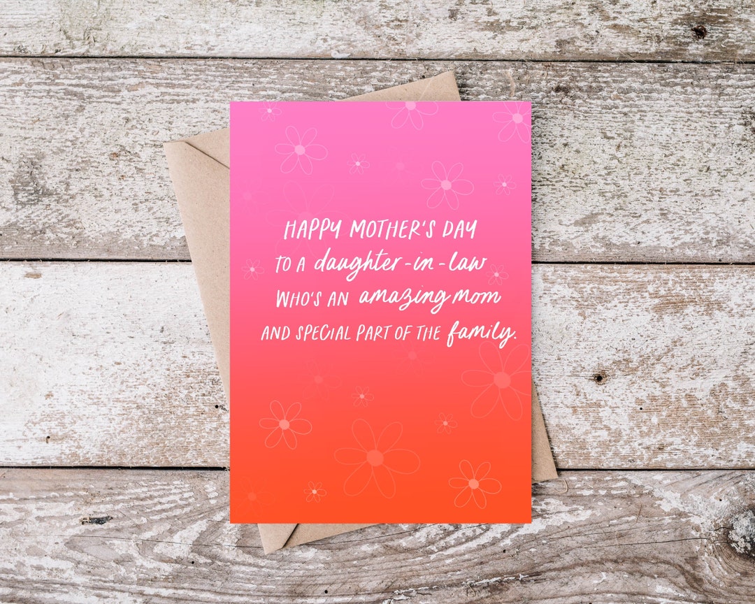 Special Daughter In Law Mothers Day Card For An Amazing Etsy 