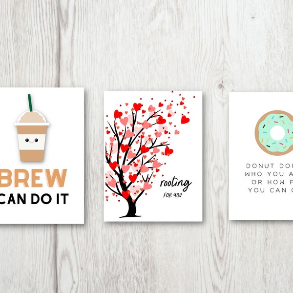 Motivational Pun Cards for College Students, College Encouragement, Open When Cards, Care Package Cards, College Card Set, Card Bundle,