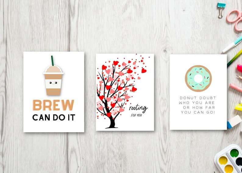 Motivational Pun Cards for College Students Pun Cards Open Etsy