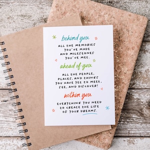 Congratulations Graduation Card, High School Grad, College Graduation, Daughter Graduation, Son Grad, Behind You All Your Memories,