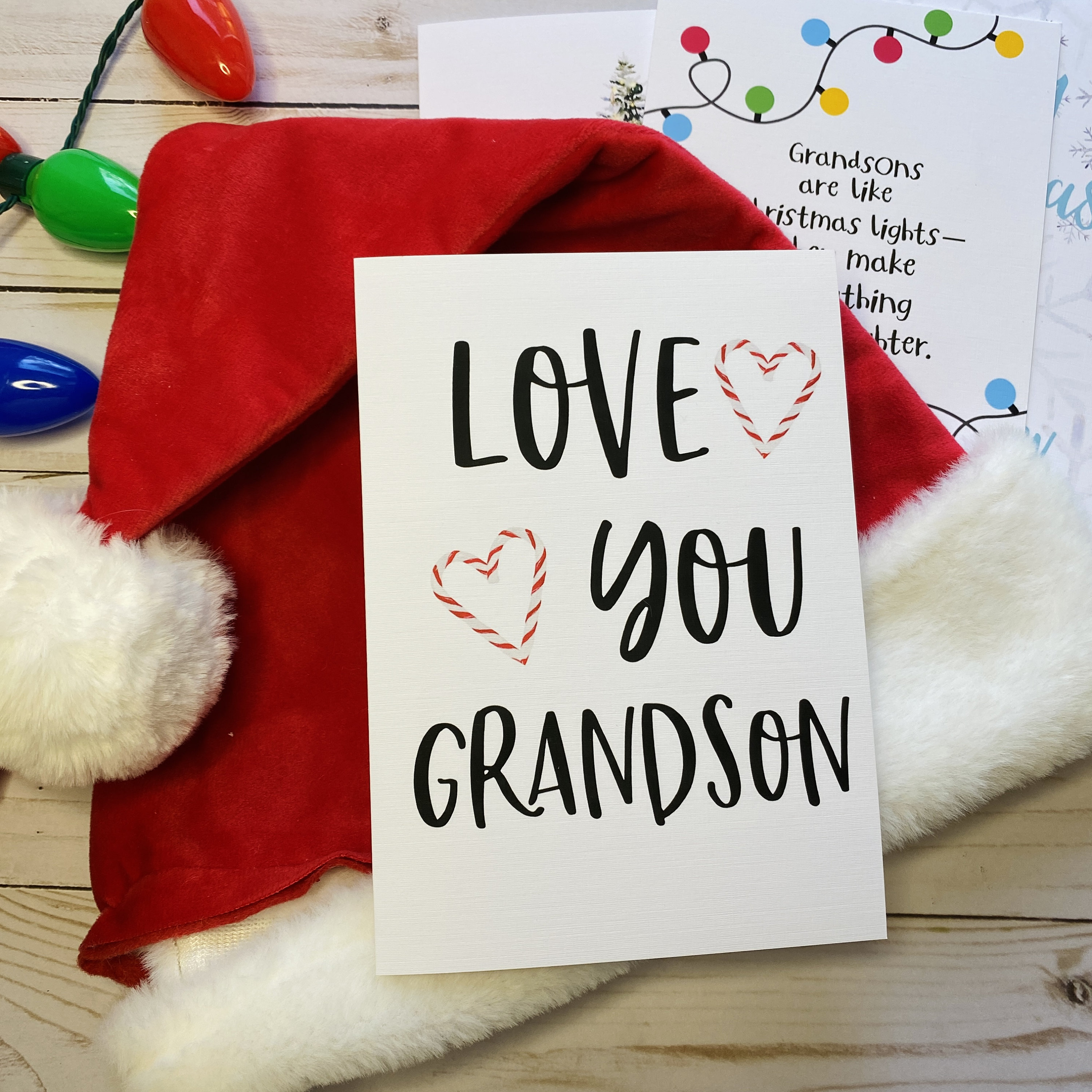 With Love Grandson Christmas Card - Collect Cards