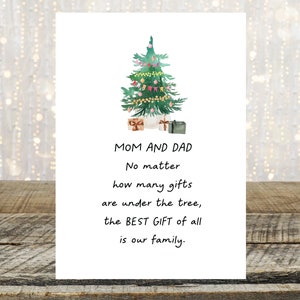 Christmas Card for Mom and Dad, for Parents, to Mom and Dad, Xmas From ...