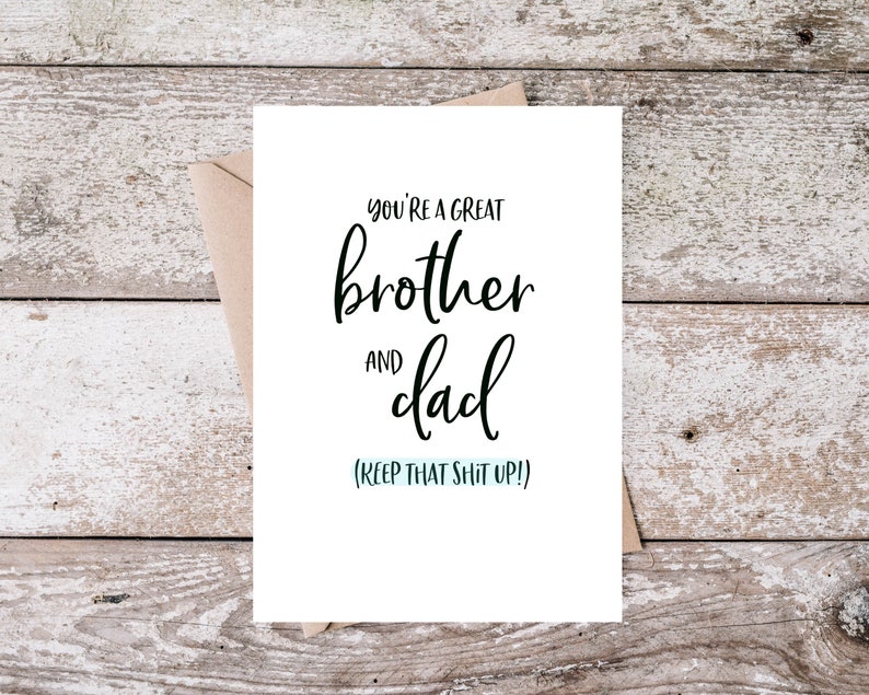 Brother Father's Day Card Funny, Fun, Happy Fathers Day Humor, Card ...