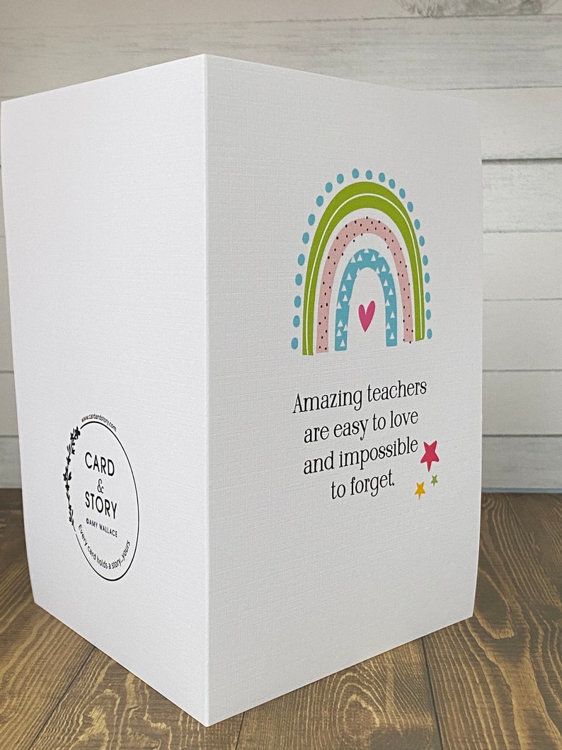 Teacher Thank You Card, End of Year Gift - Etsy