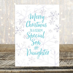 Christmas Card for Son and Daughter in Law, Son and Wife, From Mom, Blank Inside, Christmas Gift for Son and Daughter in Law, From Dad,