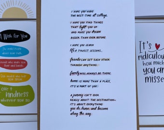 College Student Card, Encouragement Gift for Freshman, COLL1