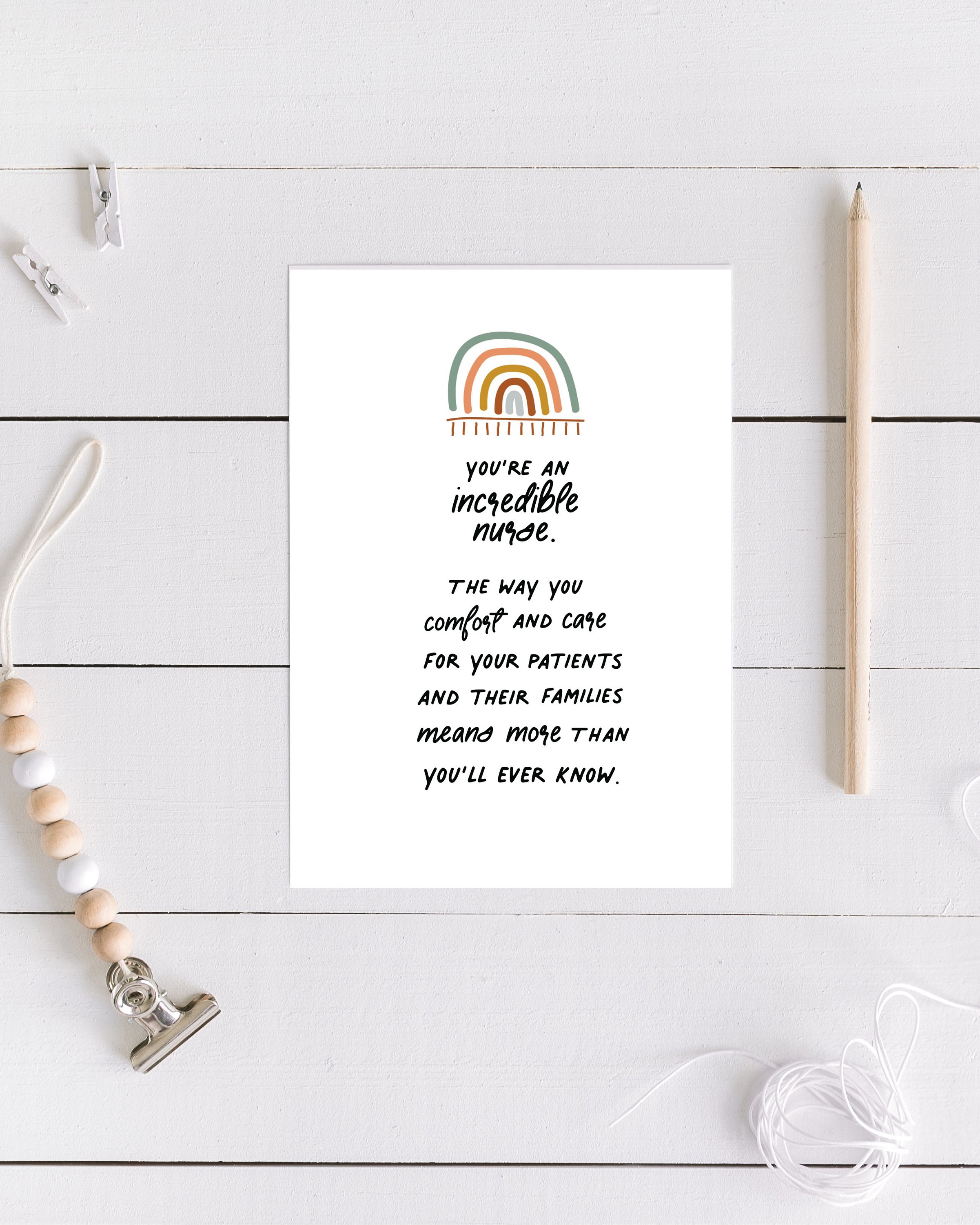 Nurse Thank You Card Nurse Appreciation Nurse Encouragement Etsy