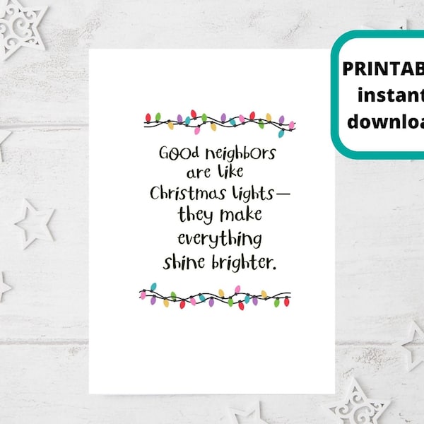 Printable Neighbor Thank You Card Etsy