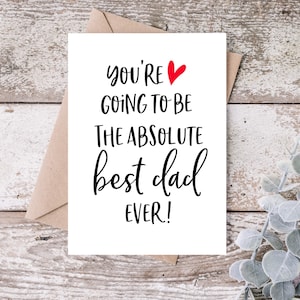 Dad to Be Fathers Day Card, Soon to Be Dad, Fathers Day Pregnancy Announcement for Husband, Father to Be Card, from Wife, From Mom, from Sis
