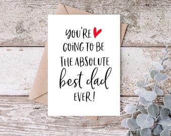 Dad to Be Fathers Day Card, Soon to Be Dad, Fathers Day Pregnancy Announcement for Husband, Father to Be Card, from Wife, From Mom, from Sis