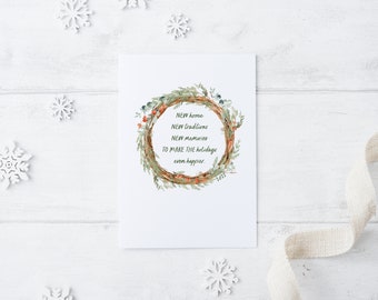 Happy Holidays New Home Card, First Christmas New Home 2022, New House Christmas Card, Holiday Card, Realtor Gift for Clients