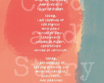 Self Care Quote, Instant Digital Download, Daily Affirmation Poster, Positive Quote, Body Positivity, Mental Health, Gift for Self, Positive